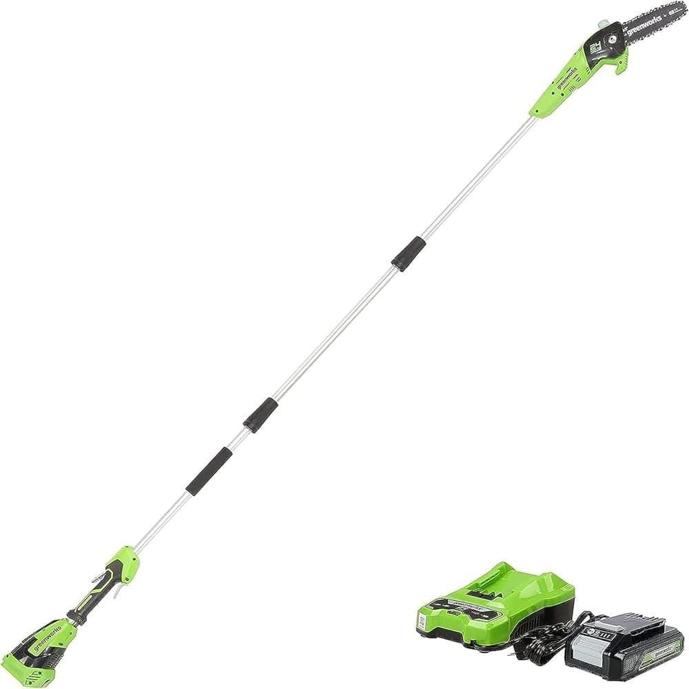 Podadora De Altura Inalámbrica Greenworks 24v – 8″ Con Batería 2ah Y Cargador